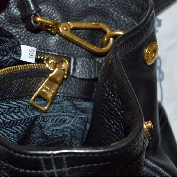 Prada Leather Vitello Daino Handbag Black GHW - Picture 11 of 11